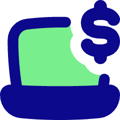 Laptop Dollar Icon from Flex Pop Set