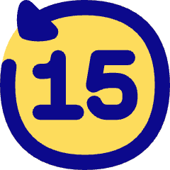 Button Go Backward 15 Icon from Flex Pop Set