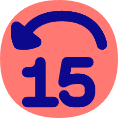 Button Jump Backward 15 Icon from Flex Pop Set