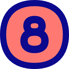 Number Eight Circle Icon from Flex Pop Set