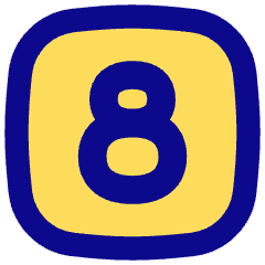 Number Eight Square Icon from Flex Pop Set