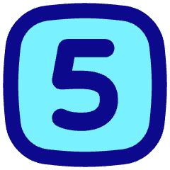 Number Five Square Icon from Flex Pop Set