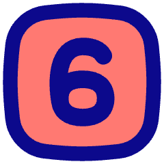 Number Six Square Icon from Flex Pop Set