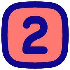 Number Two Square Icon from Flex Pop Set