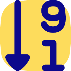 Descending Number Order Icon from Flex Pop Set