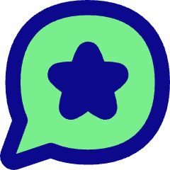 Chat Bubble Oval Favorite Star Icon from Flex Pop Set