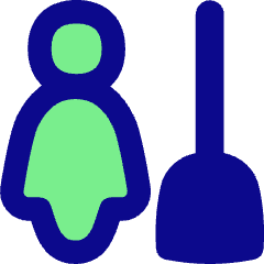 Cleaning Room Woman Icon from Flex Pop Set