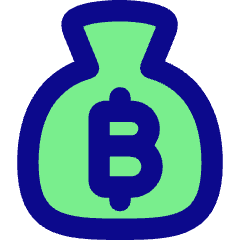Bag Bitcoin Icon from Flex Pop Set