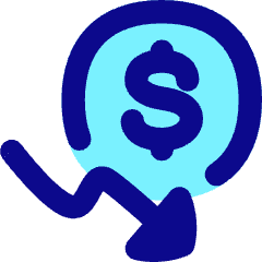 Dollar Decrease Icon from Flex Pop Set