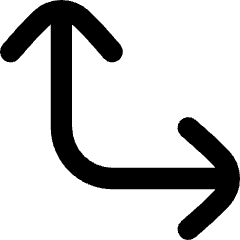 Line Arrow Bottom Left Corner Large Icon from Flex Remix Set