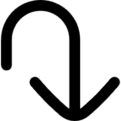 Line Arrow Turn Down Right Large Icon from Flex Remix Set