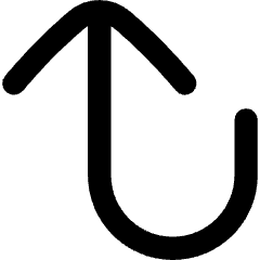 Line Arrow Turn Up Left Large Icon from Flex Remix Set