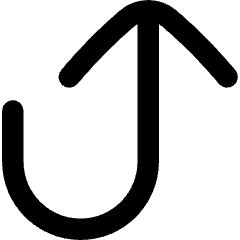 Line Arrow Turn Up Right Large Icon from Flex Remix Set