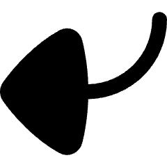 Triangle Arrow Bend Down Left Large Icon from Flex Remix Set