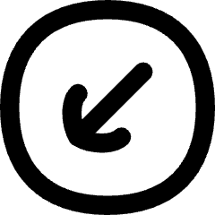 Line Arrow Diagonal Bottom Left Circle Icon from Flex Remix Set