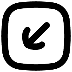 Line Arrow Diagonal Bottom Left Square Icon from Flex Remix Set