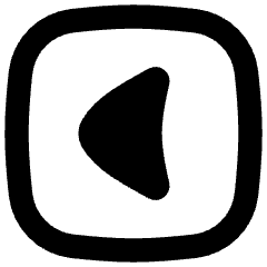 Tailless Triangle Arrow Left Square Icon from Flex Remix Set