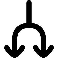 Line Arrow Split Down 1 Icon from Flex Remix Set