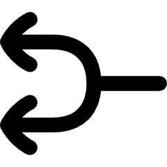 Line Arrow Split Left 1 Icon from Flex Remix Set