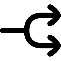 Line Arrow Split Right 1 Icon from Flex Remix Set