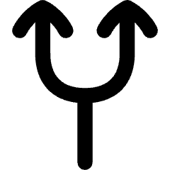 Line Arrow Split Up 1 Icon from Flex Remix Set