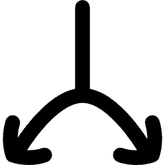 Line Arrow Split Vertical Down 2 Icon from Flex Remix Set