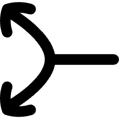 Line Arrow Split Vertical Left 2 Icon from Flex Remix Set