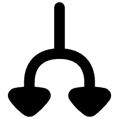 Triangle Arrow Split Down 1 Icon from Flex Remix Set