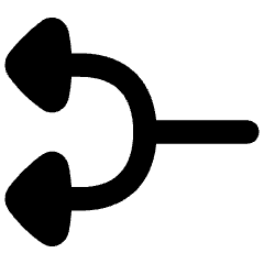 Triangle Arrow Split Left 1 Icon from Flex Remix Set