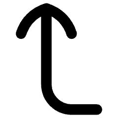 Line Arrow Bend Left Up Icon from Flex Remix Set
