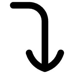 Line Arrow Bend Right Down Icon from Flex Remix Set