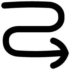 Line Arrow Curvy Right Down Icon from Flex Remix Set