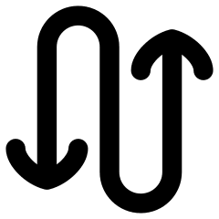 Line Arrow Curvy Up Down 3 Icon from Flex Remix Set