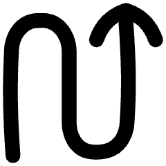 Line Arrow Curvy Up Right Icon from Flex Remix Set
