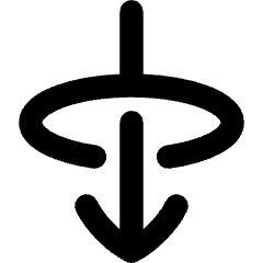 Line Arrow Elipse Down Icon from Flex Remix Set