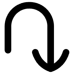 Line Arrow Turn Down Right Icon from Flex Remix Set