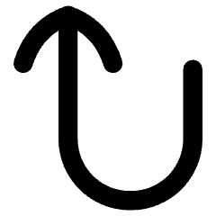 Line Arrow Turn Up Left Icon from Flex Remix Set
