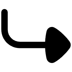 Triangle Arrow Bend Down Right  Icon from Flex Remix Set