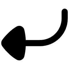 Triangle Arrow Curve Down Left Icon from Flex Remix Set