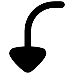 Triangle Arrow Curve Left Down Icon from Flex Remix Set
