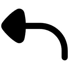 Triangle Arrow Curve Up Left Icon from Flex Remix Set
