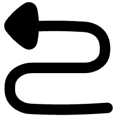 Triangle Arrow Curvy Left Up Icon from Flex Remix Set