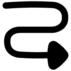 Triangle Arrow Curvy Right Down Icon from Flex Remix Set