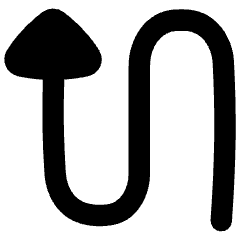 Triangle Arrow Curvy Up Left Icon from Flex Remix Set