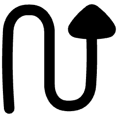 Triangle Arrow Curvy Up Right Icon from Flex Remix Set