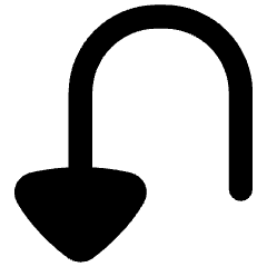 Triangle Arrow Turn Down Left Icon from Flex Remix Set