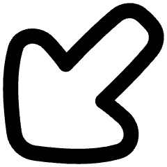 Thick Arrow Diagonal Bottom Left Large Icon from Flex Remix Set