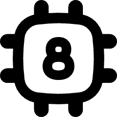 Computer Chip Eight Core Icon from Flex Remix Set