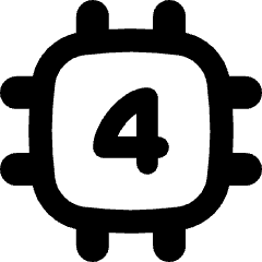 Computer Chip Four Core Icon from Flex Remix Set