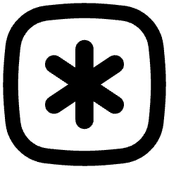 Asterisk Square 1 Icon from Flex Remix Set